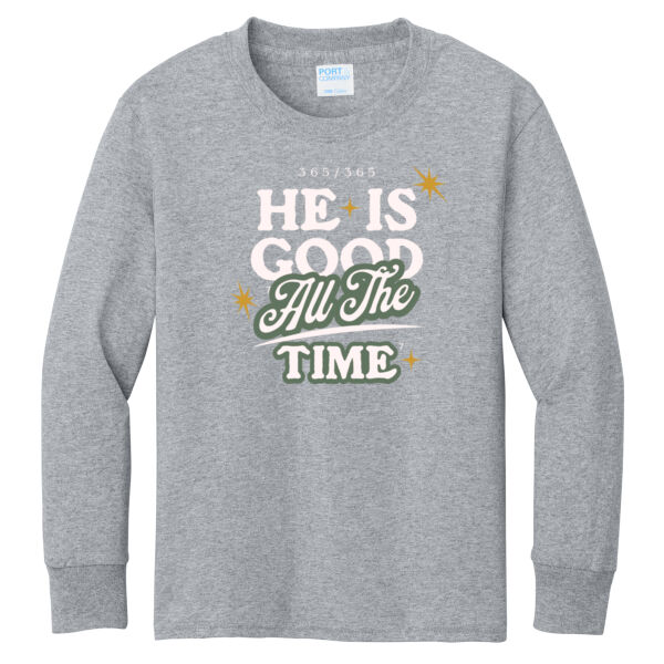 Port & Co ® - Youth Long Sleeve Core Cotton Tee Thumbnail