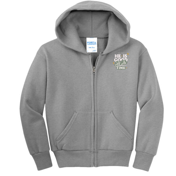 Port & Co ® - Youth Core Fleece Full Zip Hooded Sweatshirt Thumbnail