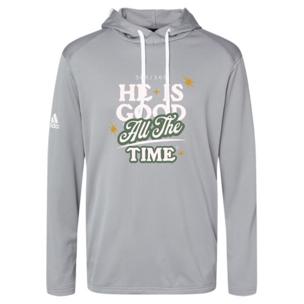 Adidas ® - Men's Textured Mixed Media Midweight Hooded Sweatshirt Thumbnail